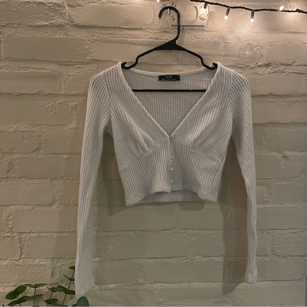 asos | v-neck waffle long sleeve
